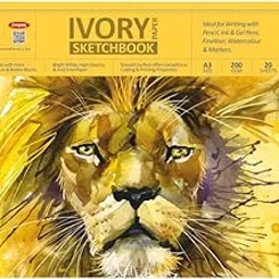 Anupam Ivory Sketch Book A3 Size Spiral-Bound Sketchpad Acid Free Paper 180 GSM (20 Sheets, 40 Pages) image 1