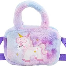 syga Girls Cute Unicorn Plush Shoulder Bag for Girls Soft Fluffy Bag with Adjustable Strap-picture-32