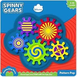 Skillmatics Spinny Gears for Babies - Fun Interlocking Spinning Gears, STEM & Sensory Toy, Suction Spinners for Windows, Table, Bath, Travel Toy, Gifts for Infants & Toddlers 6-36 Months, Set of 5-picture-31