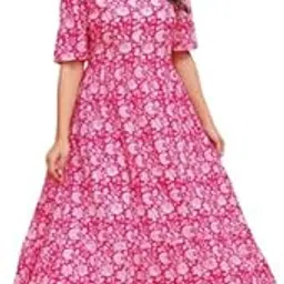 Women Flower Print Anarkali Dress for Casual wear Western Viscose Rayon Kurti.-picture-49