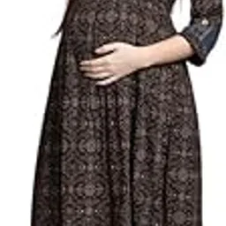 dummy shape Feeding Kurtis for Women Cotton | Printed Maternity Flare Kurta with Dual Nursing Zippers for Pre & Post Pregnancy | Gift for Pregnant Woman-picture-18