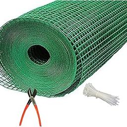 sai praseeda UV Stabilized 12 MM PVC Coated Weld Wire Garden Fencing Iron Net_Tree Guard Net_Anti Bird Net_5 Feet Height X 30 Feet Length_with 1 Cutter and 100 PVC Tags SHJAMN55-picture-42