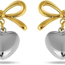 palmonas 18k Multi Tone Plated Bi-metal Wrapped With Love Earring for Women - Gift for Girls & Women | Waterproof & Anti-Tarnish Earrings-picture-18
