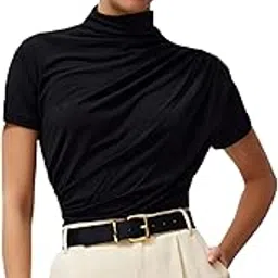 sightbomb Half Sleeves DARPED SKIMS Gathered Ruched FRONTFLOW Ultra Soft Microfiber SOFTLINE Cuddle TEE TOP for Women image 1