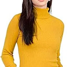 rzlecort Women's High Neck Full Sleeves Streachble Pullover Sweaters/Sweatshirt for Winters-picture-36