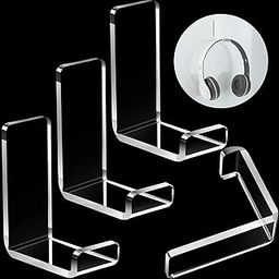 generic Headphone Hanger Headphone Hook Headset Holders Headphone Wall Mount with Adhesive Tape Headset Acrylic Holder Mount for Purpose Game Headphones Set of 4 Pcs-picture-1