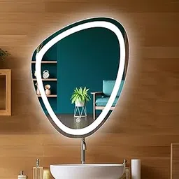 Sunsyze� Led Light Glass Mirror for Wall, Bathroom, Bedroom, Living Room, Makeup Room, 3 in 1 Color Light Wall Mirror (18 X 24 Inch), Warm, White & Natural-image-66