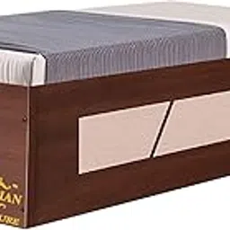 CASPIAN Furniture Engineered Wood Single Bed Cum Deewan||Wooden Box Bed || Bed with Box Storage for Home Bedroom || Finish Color -Walnut Brown & White (with Mattress, L*B*H - 74" 26" 16 inch)-picture-18