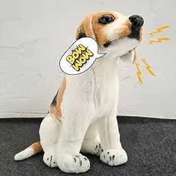 Tickles Musical Beagle Sitting Dog with Barking Sound Bow-Wow Soft Stuffed Plush Animal Toy for Kids Boys & Girls Birthday Gift (Color: White & Brown, Size: 44 cm)-image-19