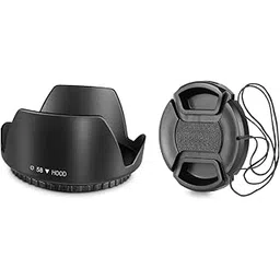 Branded New Tulip 58MM Flower Lens Hood (Black) Compatible with Canon Eos 55-250Mm 18-55Mm Ef Lens with 58mm Lens Cap-picture-31