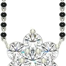 925 Sterling Silver Star Mangalsutra Earring Chain Jewellery Set | Platinum Plated, Swiss Zirconia | Gift for Wife-image-82