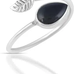 silverrazzi 925 Sterling Silver Adjustable Ring For Women and Girls | Finger Ring for Women and Girls | Silver Rings |Gifts For Girlfriend | Leaf Shape | 6 Month Warranty-picture-30