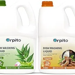 Orpito Dish Washing Liquid 5 L | Neem & Tamarind Variants | 2X Faster Cleaning | Removes Grease & Bacteria | Gentle on Hands | Herbal & Citrus Fresh Fragrance(pack of 2)-image-93