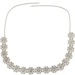 karatcart Gold Plated White Kundan-Studded Handcrafted Floral Kamarbandh-picture-40