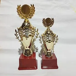 Royal Trophies Decorative Trophy Cups for Winner + Runner UP Set of 2pcs | 1st Prize | 2nd Prize | Cricket | Football | Tournament Trophies | Sports Trophy Set-image-3