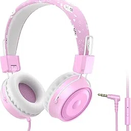 BlueFire Kids Headphones, Adjustable Safe Stereo 85dB Volume Control On-Ear Kids Headsets with 3.5mm Jack Cord for Online School, Children, Teens, Boys, Girls (Pink)-picture-28