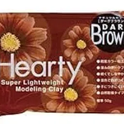 Padico Hearty Color Clay, Air Dry Clay for Art and Crafts Gift for Artists, Student,Children. Air Dry Super Light Weight Soft Clay Brown 50g Pack of 1, ACMI Certified Non-Toxic Made in Japan image 1