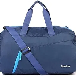 scatter Stylish & Spacious Weekender Duffle Bag | Travel Gym Sports Bag for Men & Women | Water Resistant Duffle Bag | Adjustable Shoulder Strap (Navy Blue Sky Zip)-picture-22