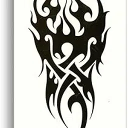 S.A.V.I Temporary Tattoo For Girls Men Women Tribal Totems Black Dragon Fire Sticker Size 19x12CM - 1PC. (8010)-picture-12