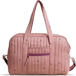 pi the bag company Traveling Bag Cotton Quilted Duffle Weekender Bags for Travel for Gifts Travel Men Women Business Travellers Family Trip (Cherry Bliss - Pink, 18"×11"×7.5")-picture-17