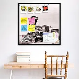 ArtzFolio William Crooks Portrait | Bulletin Board Notice Pin Board | Vision Soft Board Combo with Thumb Push Pins & Sticky Notes | Black Frame | 24 x 24 inch (61 x 61 cms)-picture-20