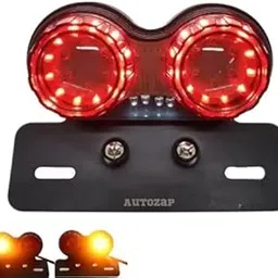 Autozap Universal LED Motorcycle Tail Lamp Turn Signal Light Dual Trailer Lights Brake Number Plate Holder Lights (Black), (3 months warranty)-picture-18