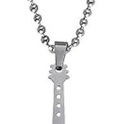 sullery Stylish Rockstar Electric Music Guitar Music Charm Locket Silver Stainless Steel Necklace Chain for Men and Women-picture-43