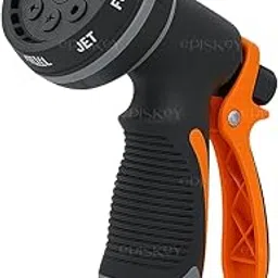 EPISKEY Garden Hose 7 Pattern High Pressure Garden Hose Nozzle Water Spray Gun With Leak Proof 2 Pcs Metal Grip Lock Gardening Washing Gun (MULTI COLOUR) (8_STAR)-picture-49