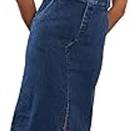stylestone Women's Denim Lycra Dungaree Dress with Slit (Inner not Included)-picture-5