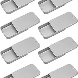 8PCS Tin, Silver Square Sliding Boxes for Jewelry Storage, DIY Craft Organizers, Portable Small Containers for Travel, Office Supplies, Gift Packaging, Tin Boxes for Storage, Tin Box for Gifting-picture-54