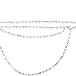 rvm jewels Waist Pearl Chain Belt Belly Jewellery Stylish Body Accessory Kamar Band for Navratri Dress Thin Hip Ornament for Girl and Women-picture-36