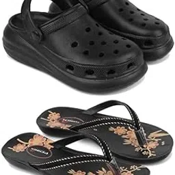 Premium Comfortable Regular Wear Clogs for Women with Stylish Flats Fashion Slippers for Women's & Girls Combo-O23-O20-6 Black-4386-EURO-37-picture-54