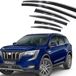 Compatible Chromeline Silverline Door Visor Wind Deflector Mahindra XUV 700 Set of 6 Pieces-picture-42