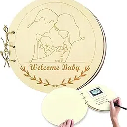 Baby Shower Guest Book Alternatives - Baby Shower Sign in Guest Book, Baby Shower Book Guest for Girl Boy Kids, Oh Baby Guest Advice Book with 32 Blank Pages, (Natural)-picture-28