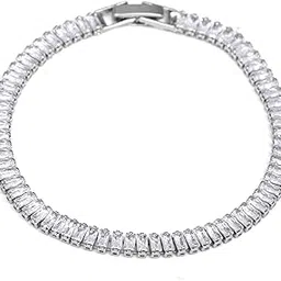 miller Anti Tarnish 5mm Cubic Zirconia Tennis Bracelet for Men & Boys | White Stone Stainless Steel Waterproof Chain Bracelet Gift Jewelry Accessories Minimal Jewelry Design For Him-picture-42