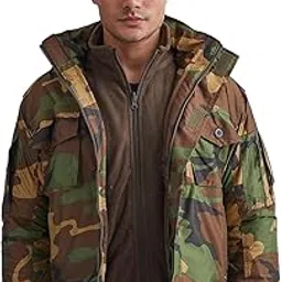 mountmiller Men's Camouflage Woodland 3 Layer Emerger Nylon Hooded Tactical Jacket | Water-Repellent, Multi-Pocket, Abrasion-Resistant - Perfect for Outdoor Activities, Hiking, and Trekking-picture-12