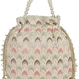 lavie Women's Noor Chevron Embriodered Potli | Ladies Purse Handbag-picture-29
