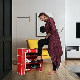 PARASNATH Mild Steel Red Colour 3-4 Layer Utility Shoe Rack Shoe Rack/Shelve Shoe Stand - Made in India (New Launch)-picture-14