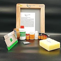 sumikrafts Screen Printing kit for Beginners: Screen Printing Wooden Frame Small 8"x10" Pre-Stretched Mesh no 40+6 Assorted Acrymine Dyes+7 inch Squeezee-for Textile and Apparel-image-37
