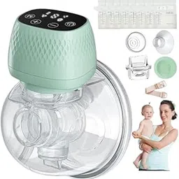 Wearable Electric Breast Pump Feeding Mothers, Automatic Electrical Milk Feeding Pumping Machine Portable Compact, Rechargeable large battery, Digital Touch Screen, Food Grade Milk Cup BPA Free Skin Friendly-picture-58