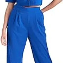 poshbery Cobalt Blue Lapel Collar co-ord Set with Trouser-picture-15