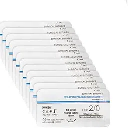 B-Arm Sterile Polypropylene Suturing Thread(Pack of 12) With Needle |Non-absorbable USP 2-0/3 metric|19mm Reverse cutting needle included in each pack|Durable EO Sterilized Suture Thread for Practice Session-picture-15