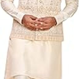 pro-ethic style developer Mens Heavy Cotton Silk Sequence Kurta Trouser Set With Waistcoat (Nehru Jacket) (C-124)-picture-48