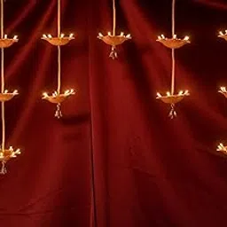 Electric Door Plastic Toran with 11 diyas Having 7 neon Bulb Each-picture-25