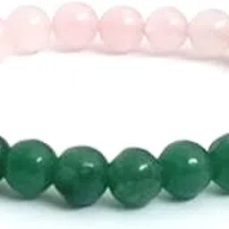 astroghar Green Aventurine & Rose Quartz Crystal Bracelet for Men and Women-picture-44