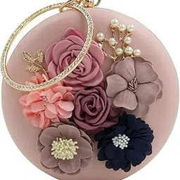 inovera (label) Inovera Women's Floral Evening Clutch Ladies Party Wedding Round Purse Bag-picture-21