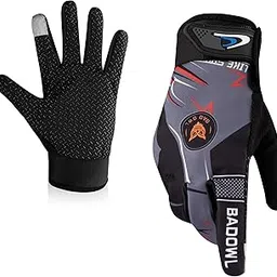 BADOWL Motoflex Bike Riding Gloves for Men and Women – Full Finger Hand Protection, Non-Slip Grip, Breathable Fabric, Suitable for Cycling, Motorbike and Outdoor Sports (Grey, M)-image-3