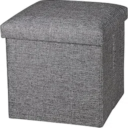 CUZWAVE Cube Shape Sitting Stool with Storage Box Living Foldable Storage Bins Multipurpose Clothes, Books, Laundry, Kids Toys Storage Organizer with Cushion Seat Space Saving Box (30 X 30 X 30 cm)-picture-40