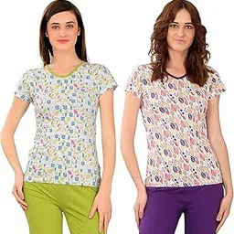 Women's Cotton Printed Top (Medium) - Pack of 2-image-88