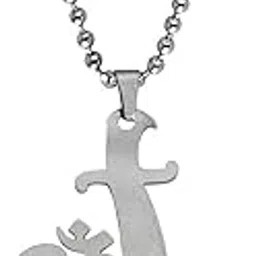sullery Religious Spiritual Jewellery Yoga Om Sword Locket with Chain Silver Stainless Steel Religious Spiritual Jewellery Pendant Necklace Chain for Men and Women-picture-11